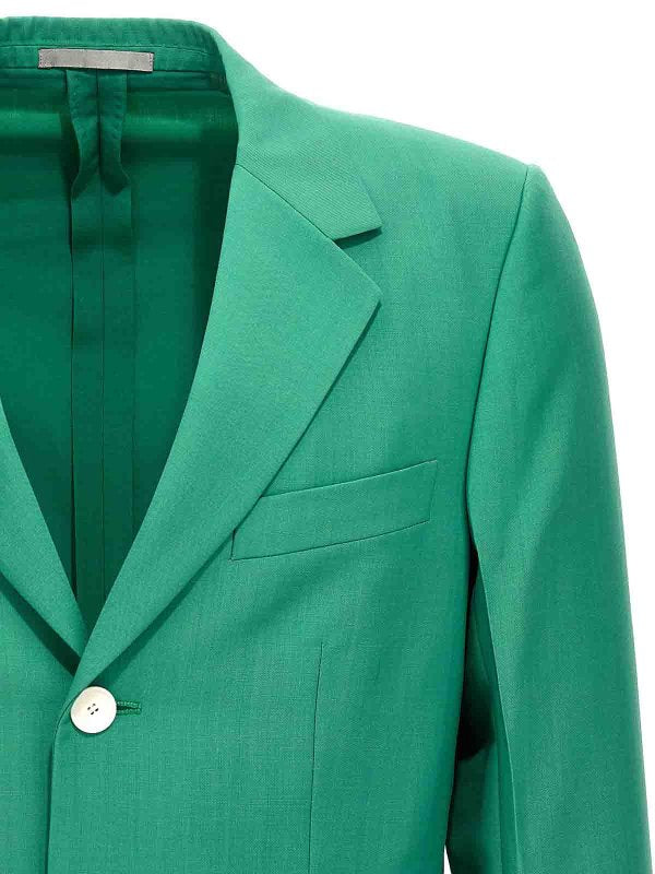 LANVIN MEN'S JADE WOOL THREE-BUTTON BLAZER
