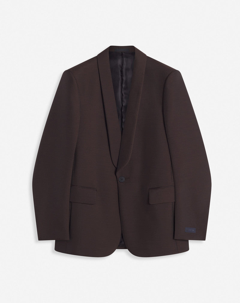 LANVIN MEN'S ESPRESSO SHAWL COLLAR JACKET