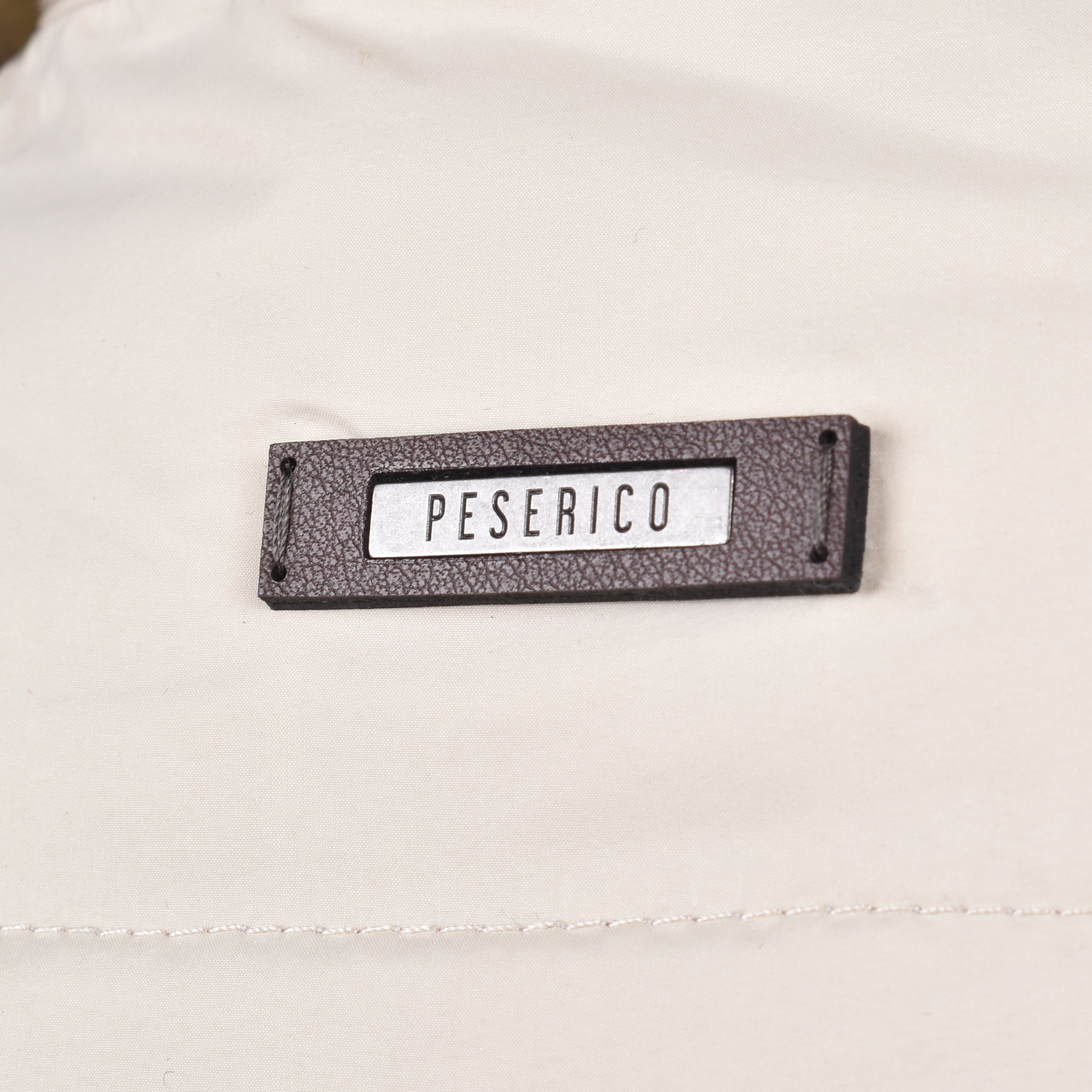 PESERICO MEN'S BEIGE QUILTED PUFFER BOMBER JACKET
