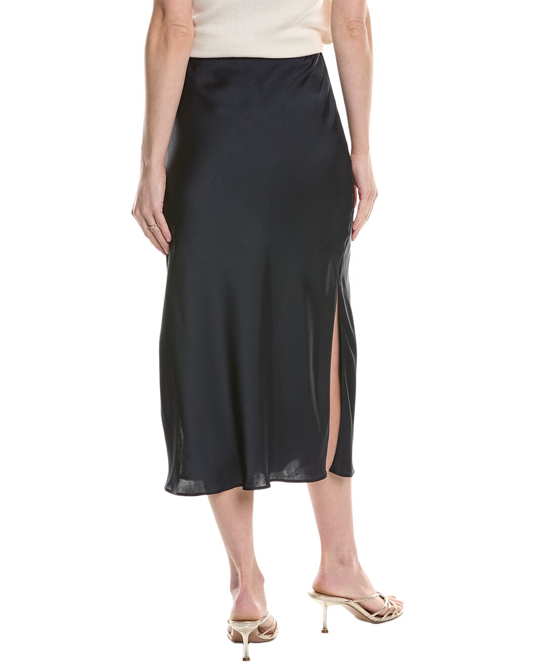 BRUNELLO CUCINELLI WOMEN'S BLUE MIDI SKIRT WITH SLIT