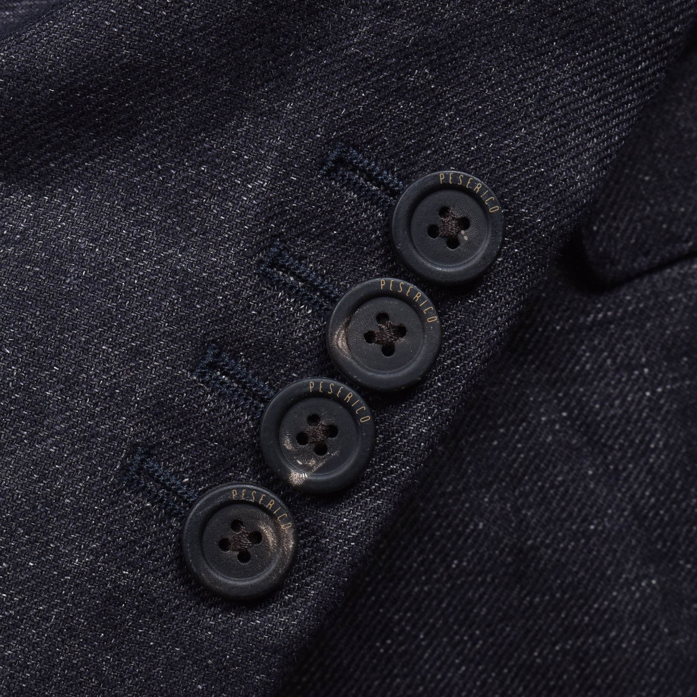 PESERICO MEN'S DARK NAVY LINEN THREE-BUTTON BLAZER