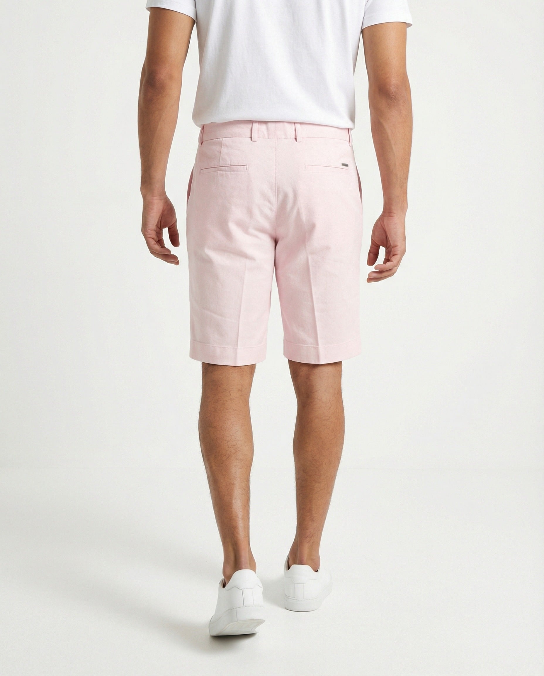PESERICO MEN'S PINK TAILORED BERMUDA SHORTS