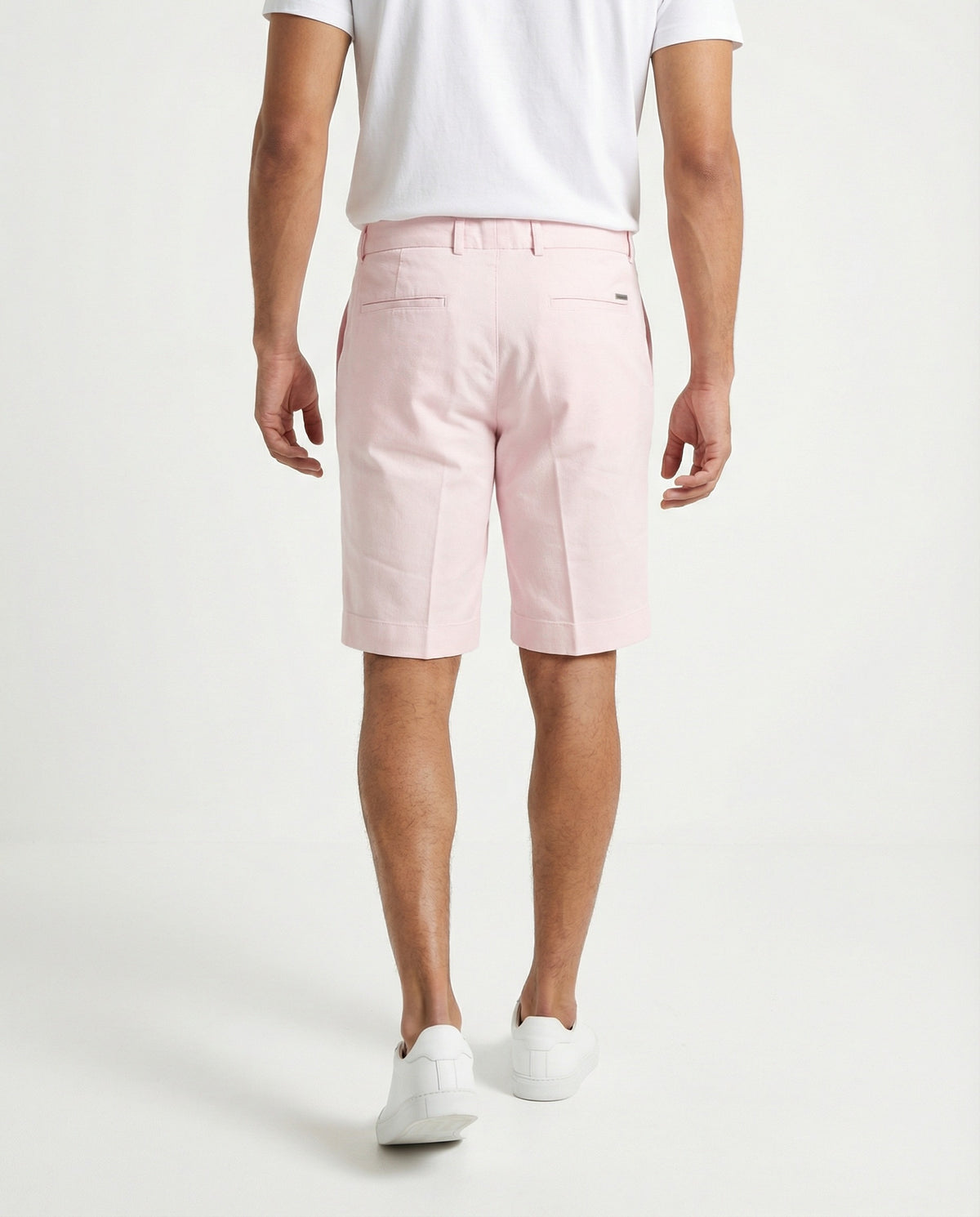 PESERICO MEN'S PINK TAILORED BERMUDA SHORTS