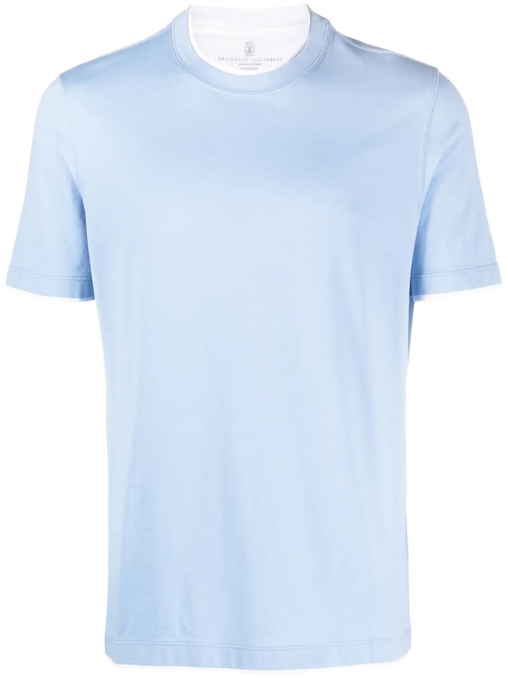 BRUNELLO CUCINELLI MEN'S LIGHT BLUE SHORT SLEEVE T-SHIRT
