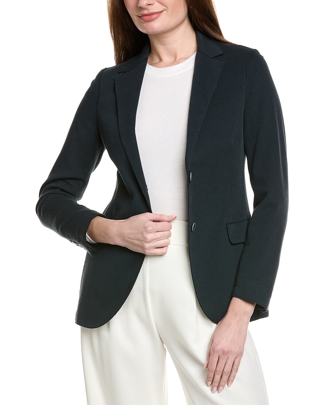 ELEVENTY WOMEN'S NAVY SINGLE-BREASTED BLAZER