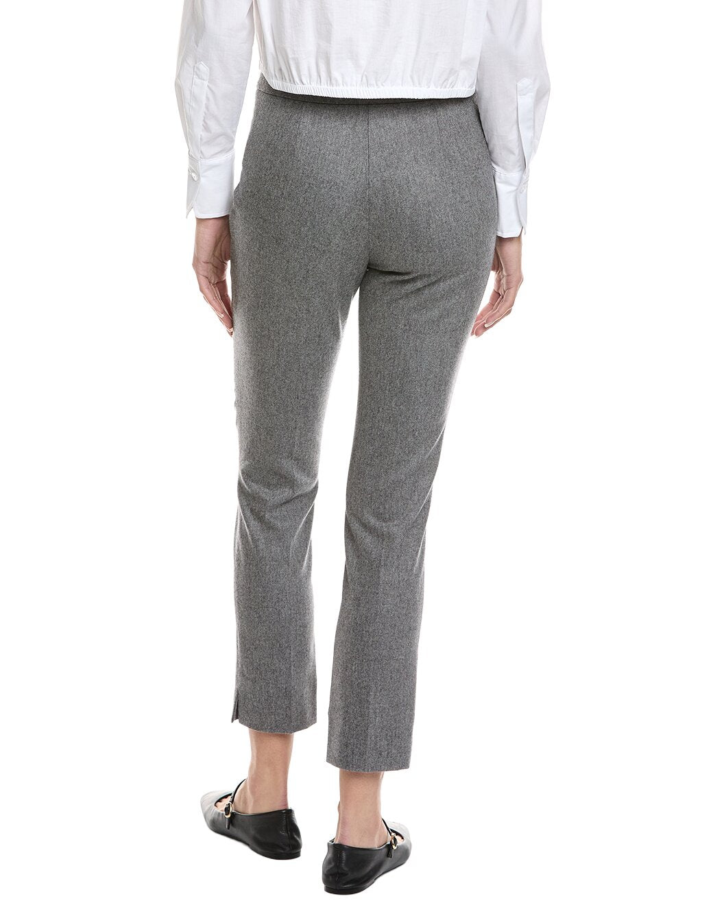 ELEVENTY WOMEN'S MEDIUM GREY SLIM FIT TROUSERS