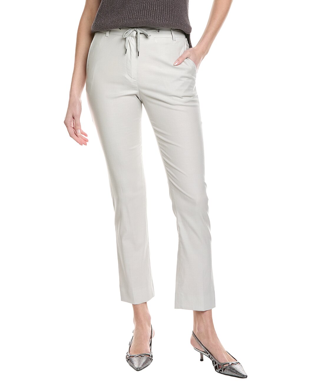 ELEVENTY WOMEN'S SAND DRAWSTRING TAILORED TROUSERS