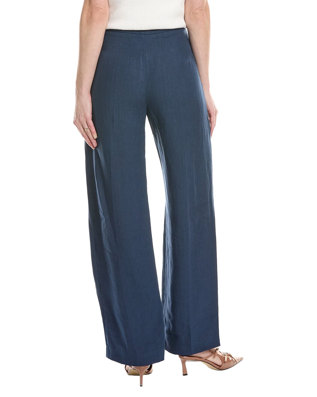 ELEVENTY WOMEN'S DARK BLUE WIDE LEG TROUSERS