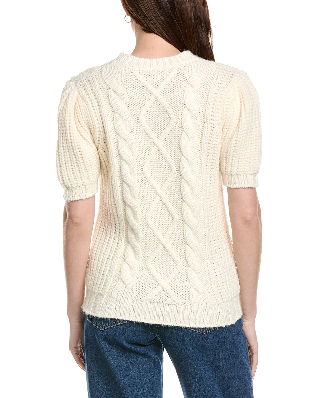 ELEVENTY WOMEN'S WHITE CABLE KNIT SWEATER