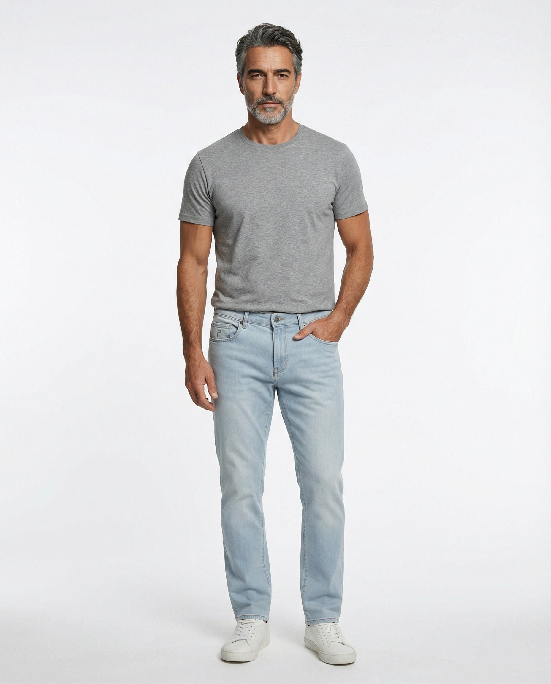 PESERICO MEN'S LIGHT BLUE DENIM JEANS