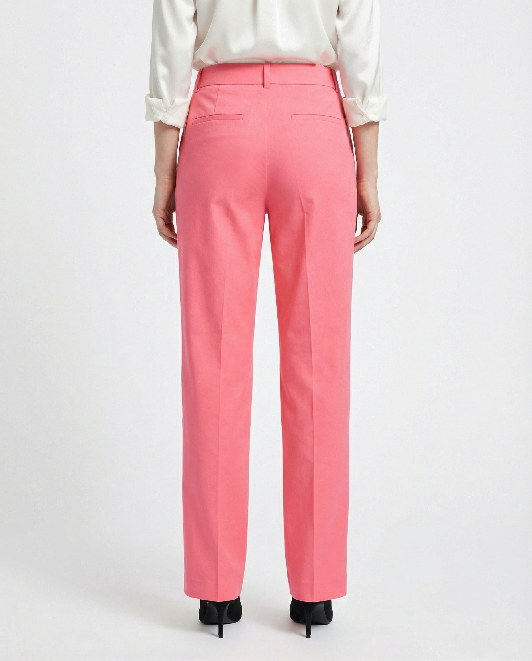 PESERICO WOMEN'S PINK CORAL TAILORED TROUSERS