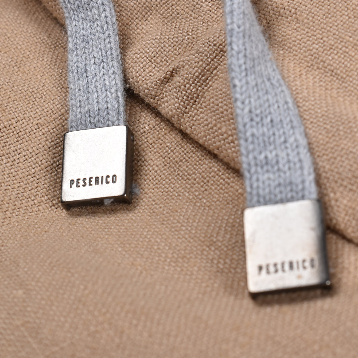PESERICO MEN'S BEIGE LINEN CASUAL TROUSERS