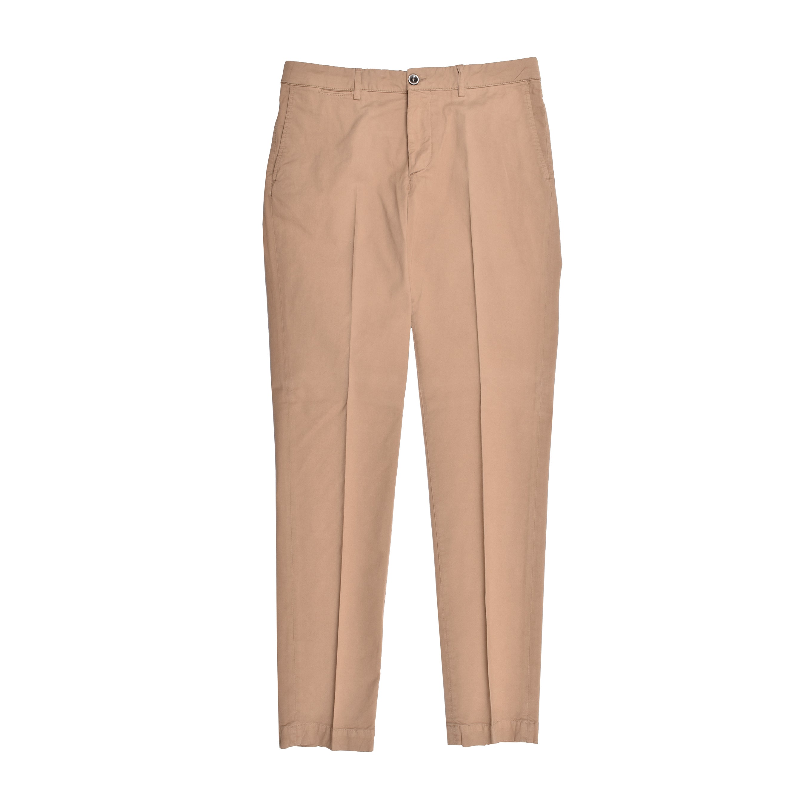 PESERICO MEN'S BEIGE TAILORED CHINO TROUSERS