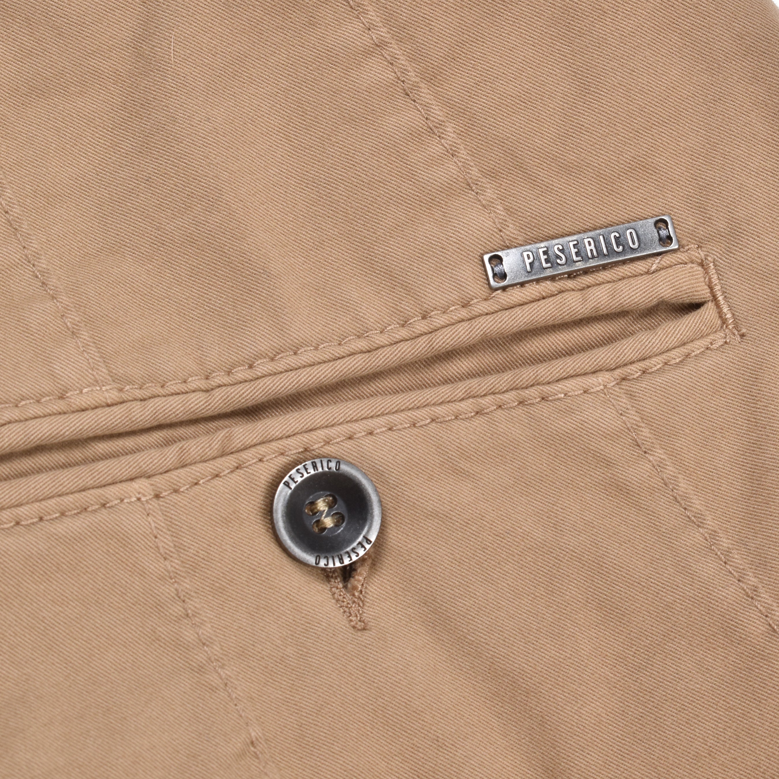 PESERICO MEN'S BEIGE TAILORED CHINO TROUSERS