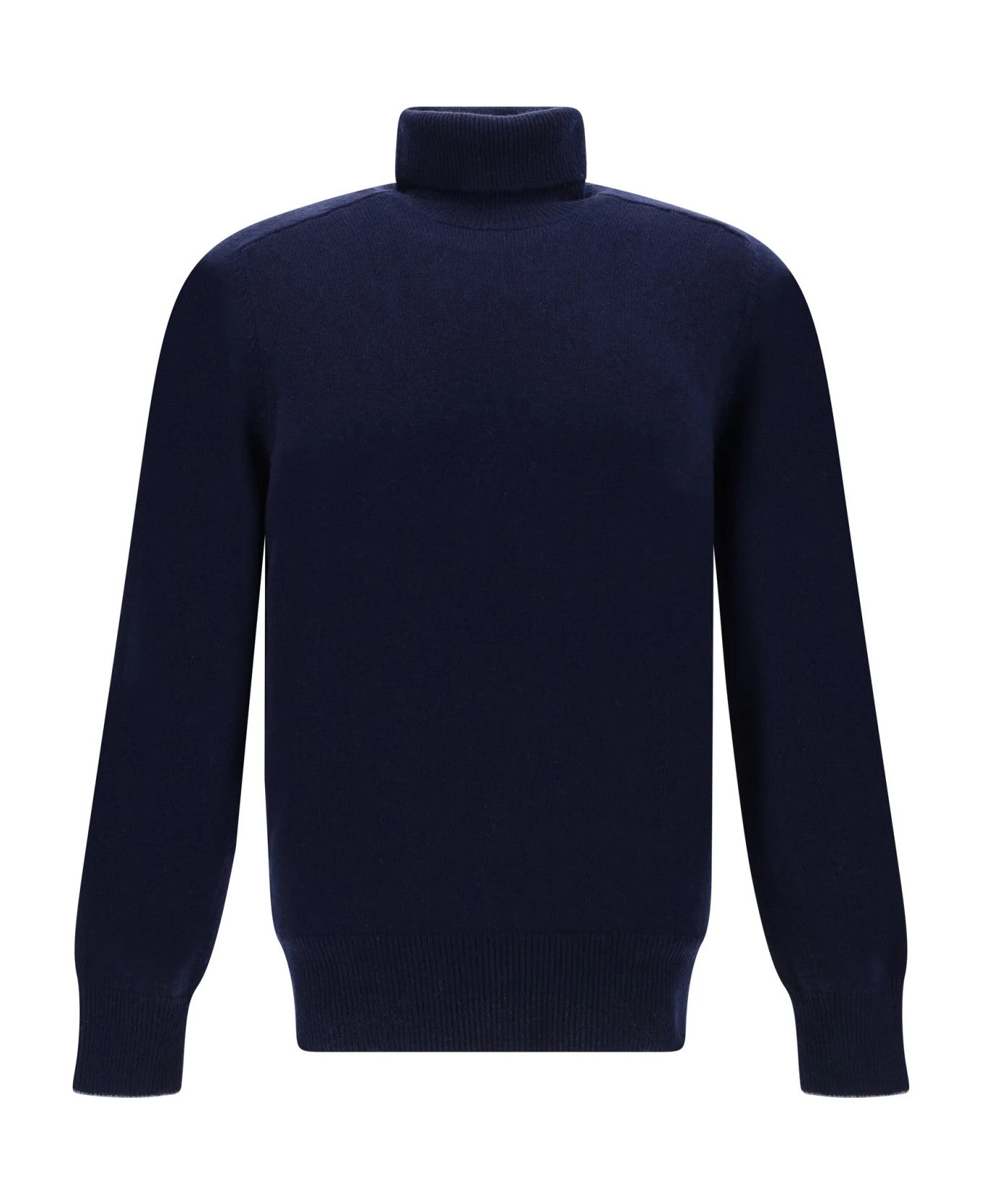 BRUNELLO CUCINELLI MEN'S NAVY CASHMERE TURTLENECK SWEATER