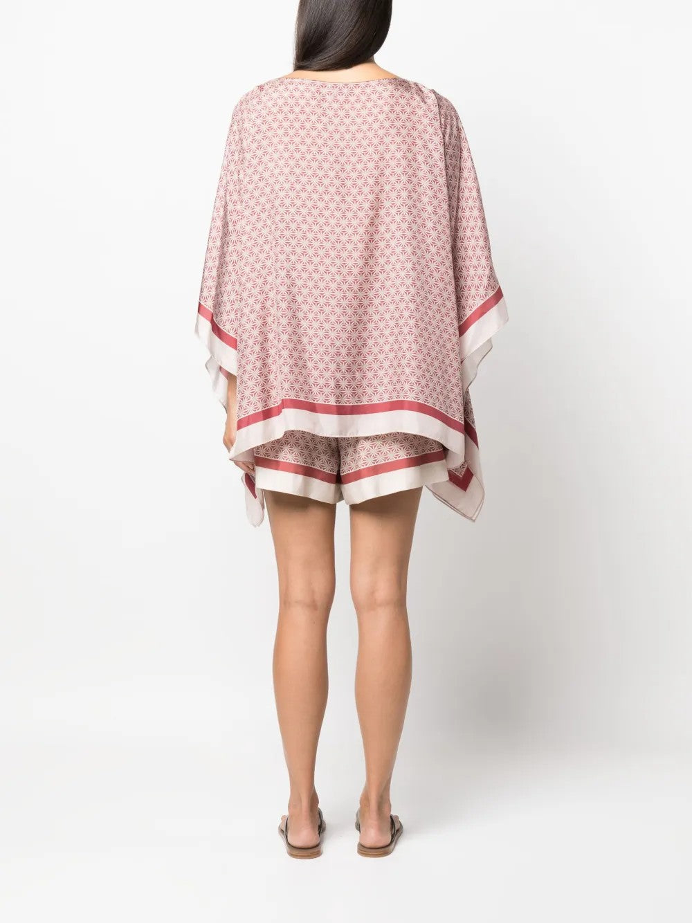 BRUNELLO CUCINELLI WOMEN'S RED SILK OVERSIZED SHIRT