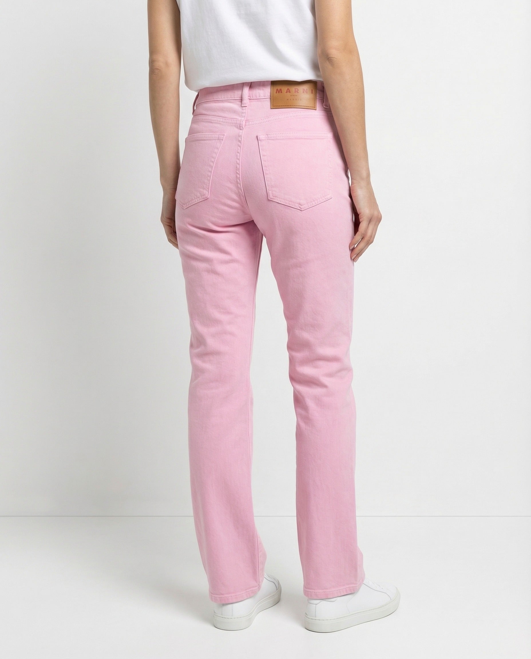 MARNI WOMEN'S SALMON COTTON FLARED DENIM JEANS