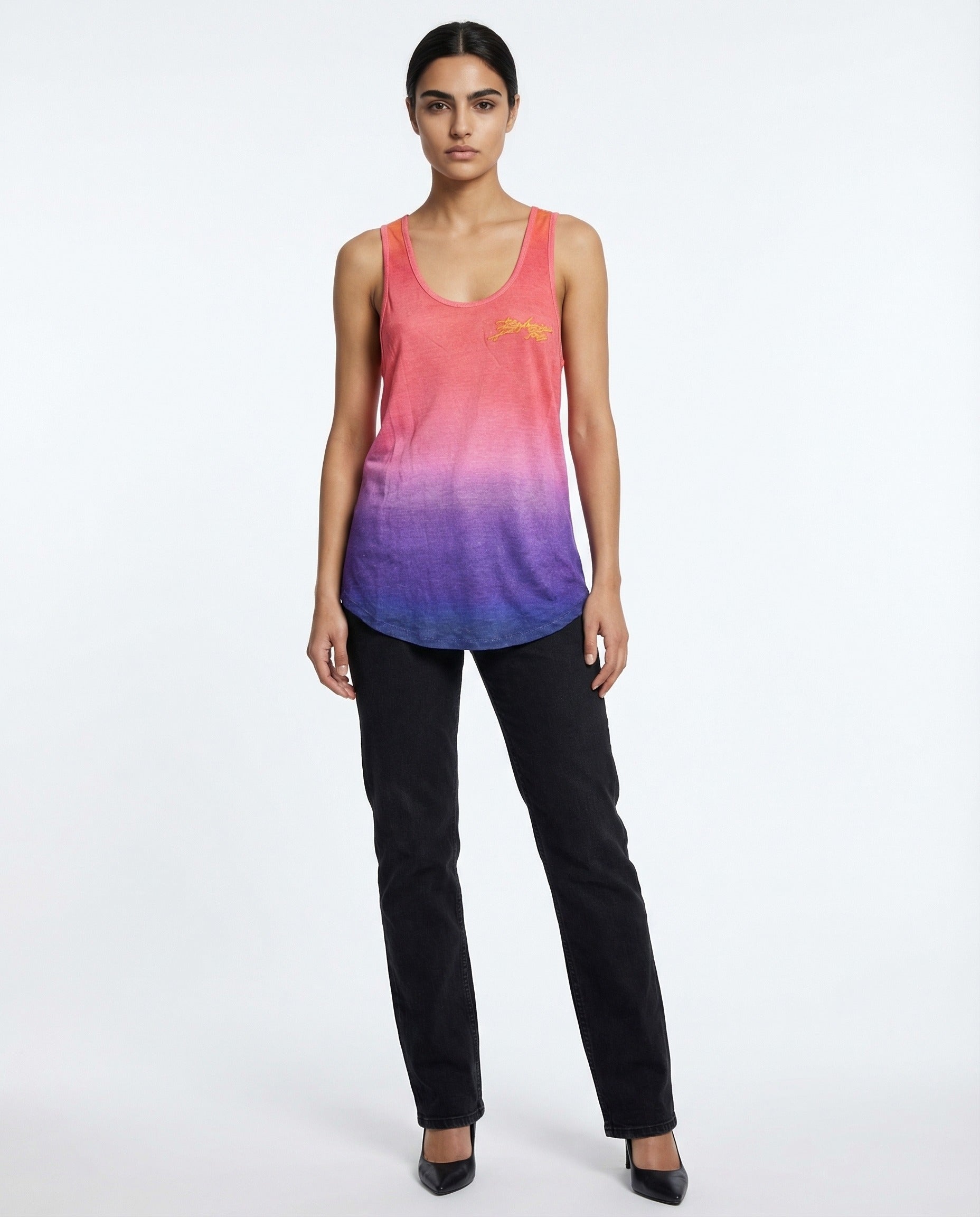 BALMAIN WOMEN'S PINK PURPLE GRADIENT TANK TOP