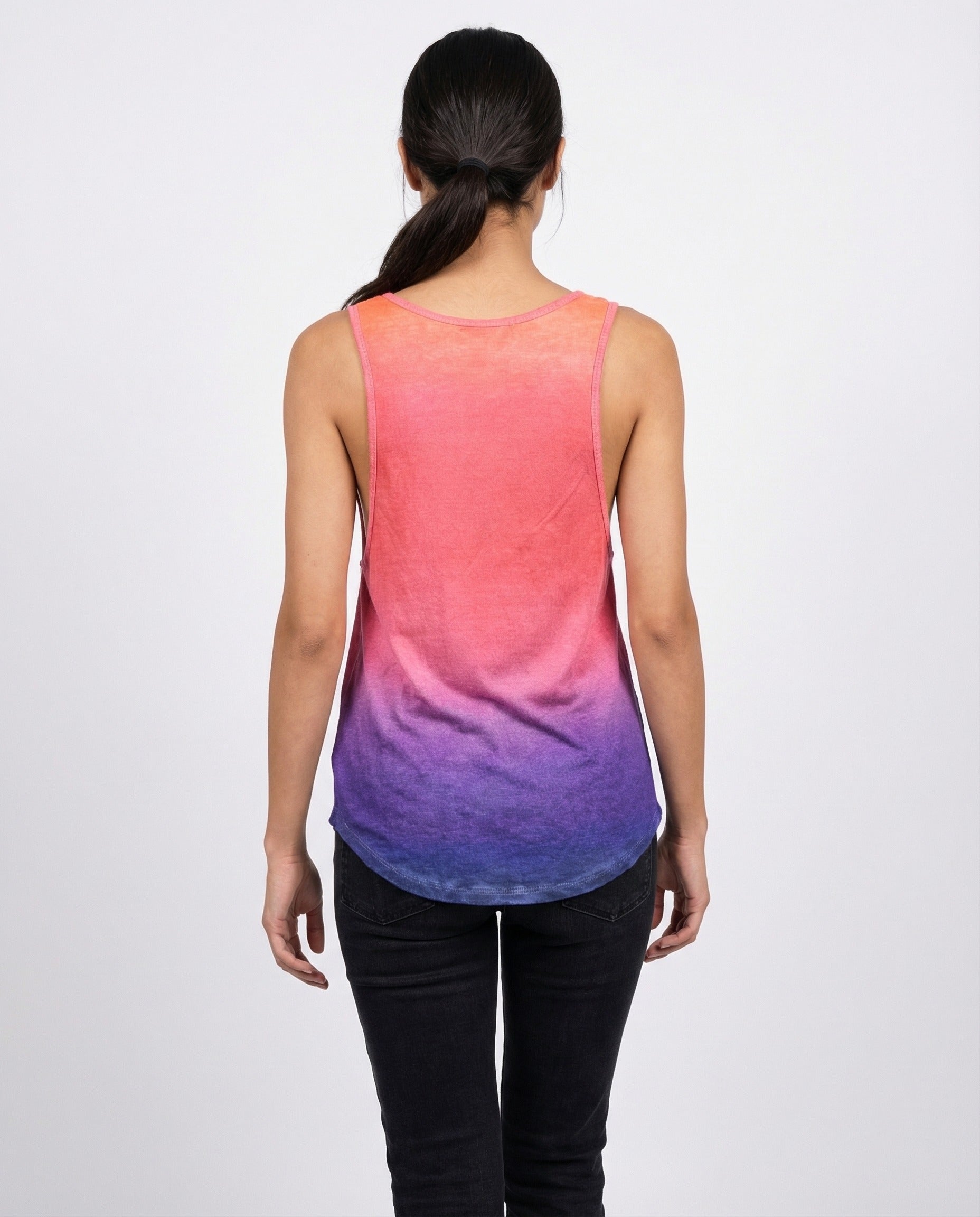 BALMAIN WOMEN'S PINK PURPLE GRADIENT TANK TOP