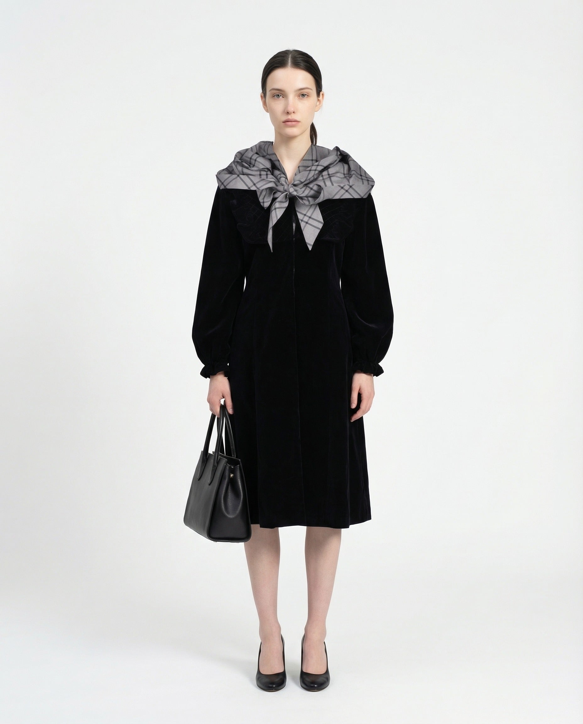 MAISON MARGIELA WOMEN'S BLACK COTTON PUFF SLEEVE COAT