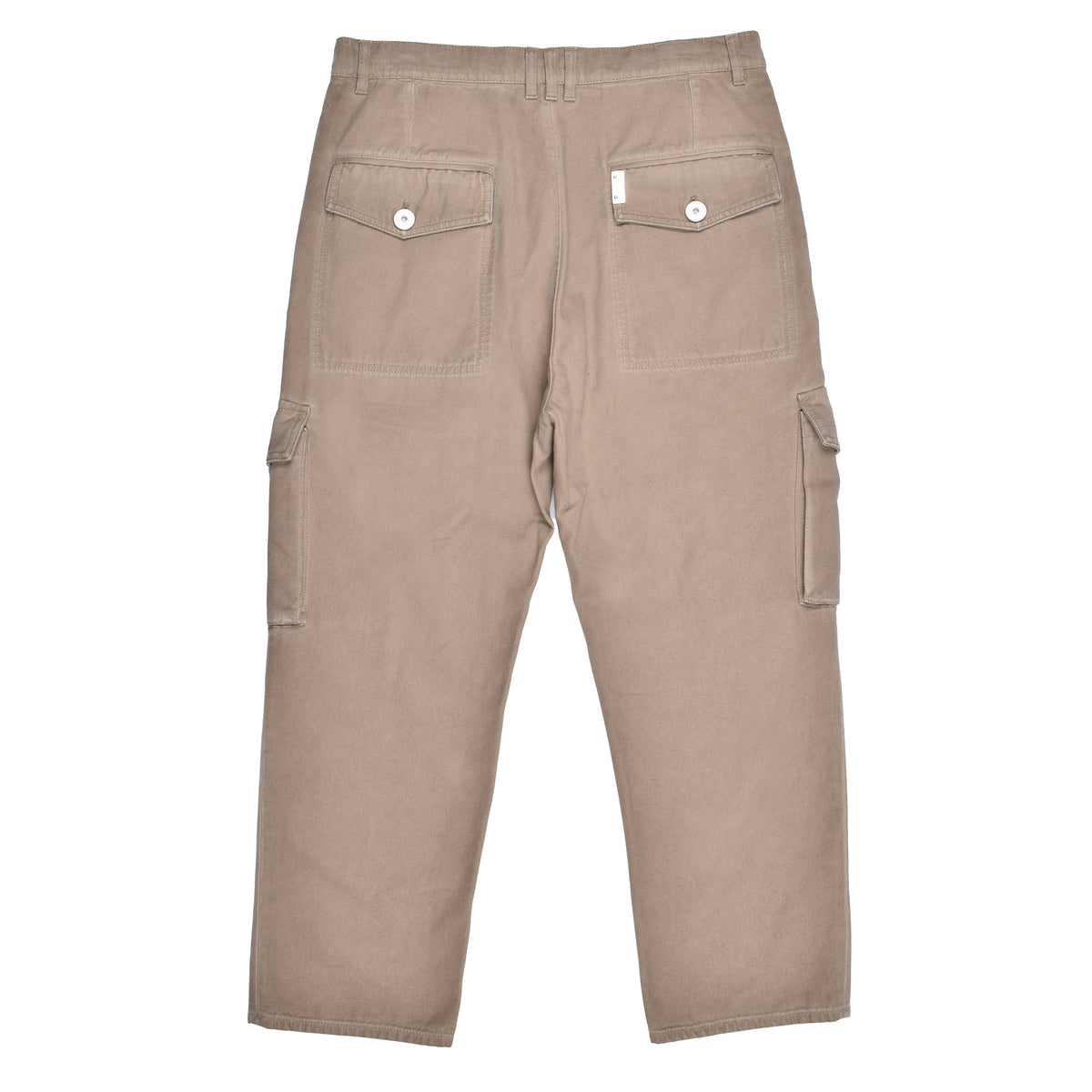 BALMAIN MEN'S BEIGE LOOSE COTTON CARGO TROUSERS