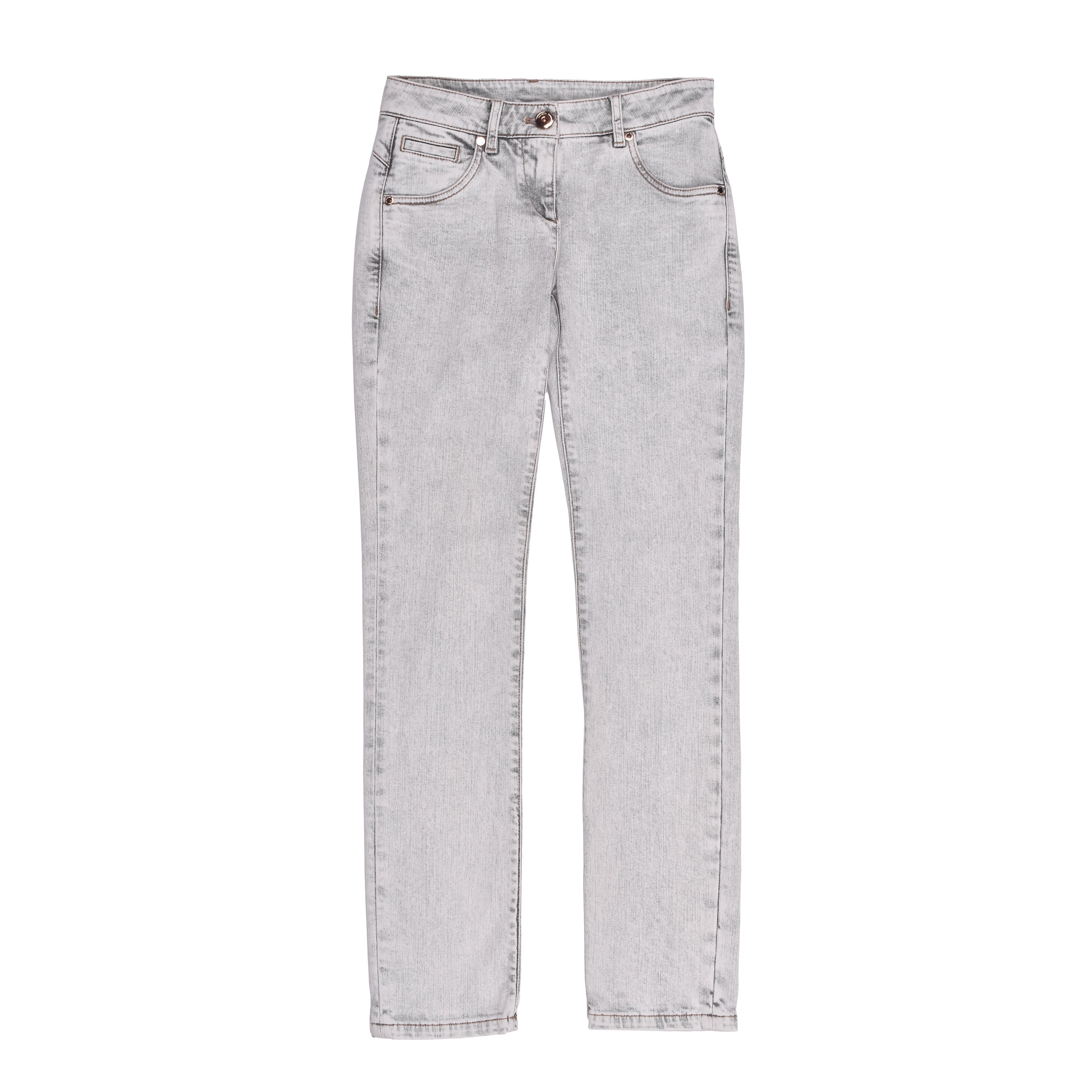 BRUNELLO CUCINELLI WOMEN'S LIGHT GREY SKINNY DENIM TROUSERS