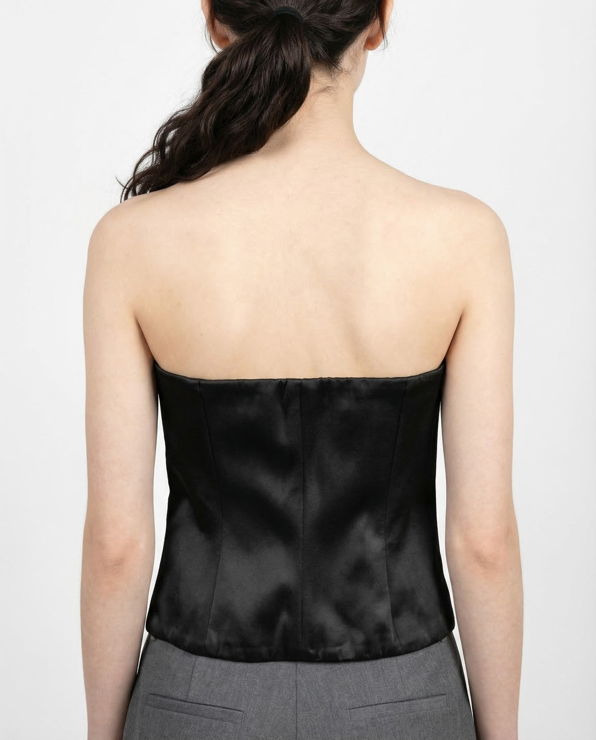 BRUNELLO CUCINELLI WOMEN'S BLACK STRAPLESS BUSTIER TOP