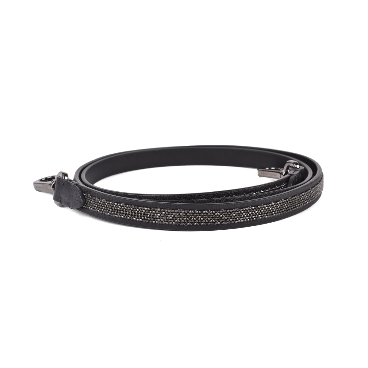 BRUNELLO CUCINELLI WOMEN'S ULTRABLACK LEATHER SHOULDER STRAP ACCESSORY