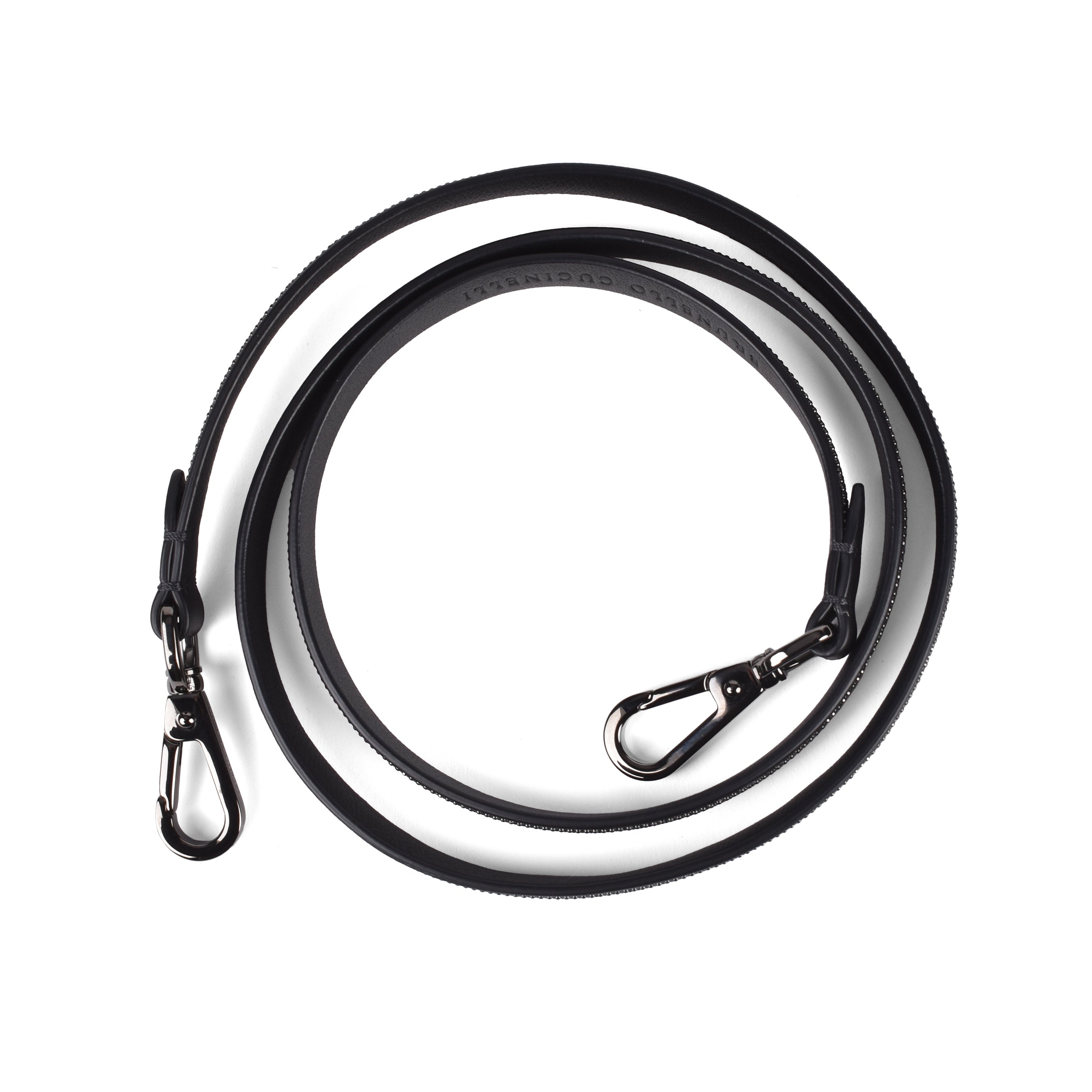 BRUNELLO CUCINELLI WOMEN'S ULTRABLACK LEATHER SHOULDER STRAP ACCESSORY