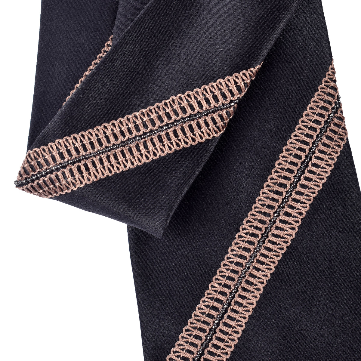 BRUNELLO CUCINELLI WOMEN'S NAVY SILK PATTERNED TIE