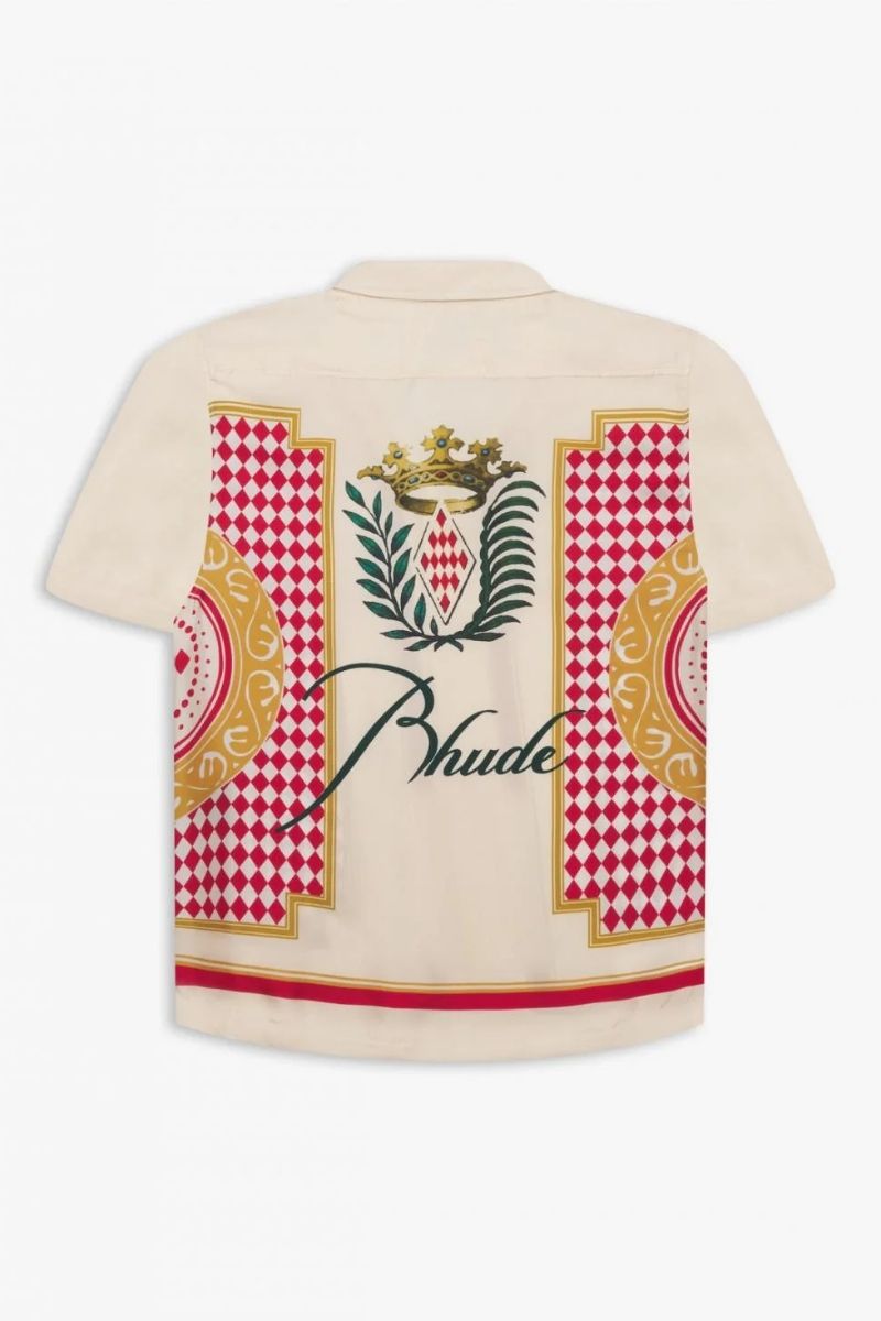 Rhude silk casino ss button up 'creme/multi'