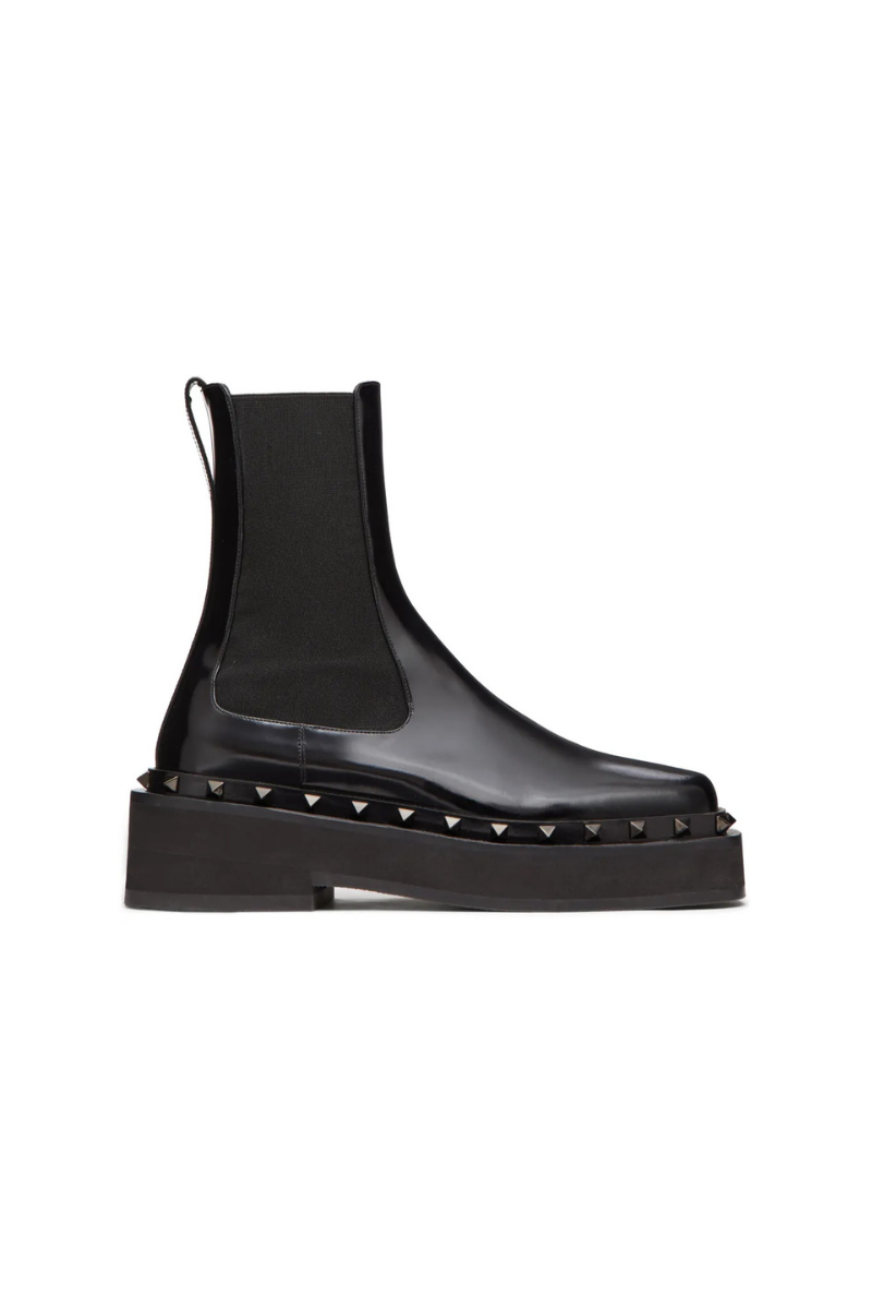 Valentino Garavani 50mm Rockstud M-Way Beatle Boots In Black