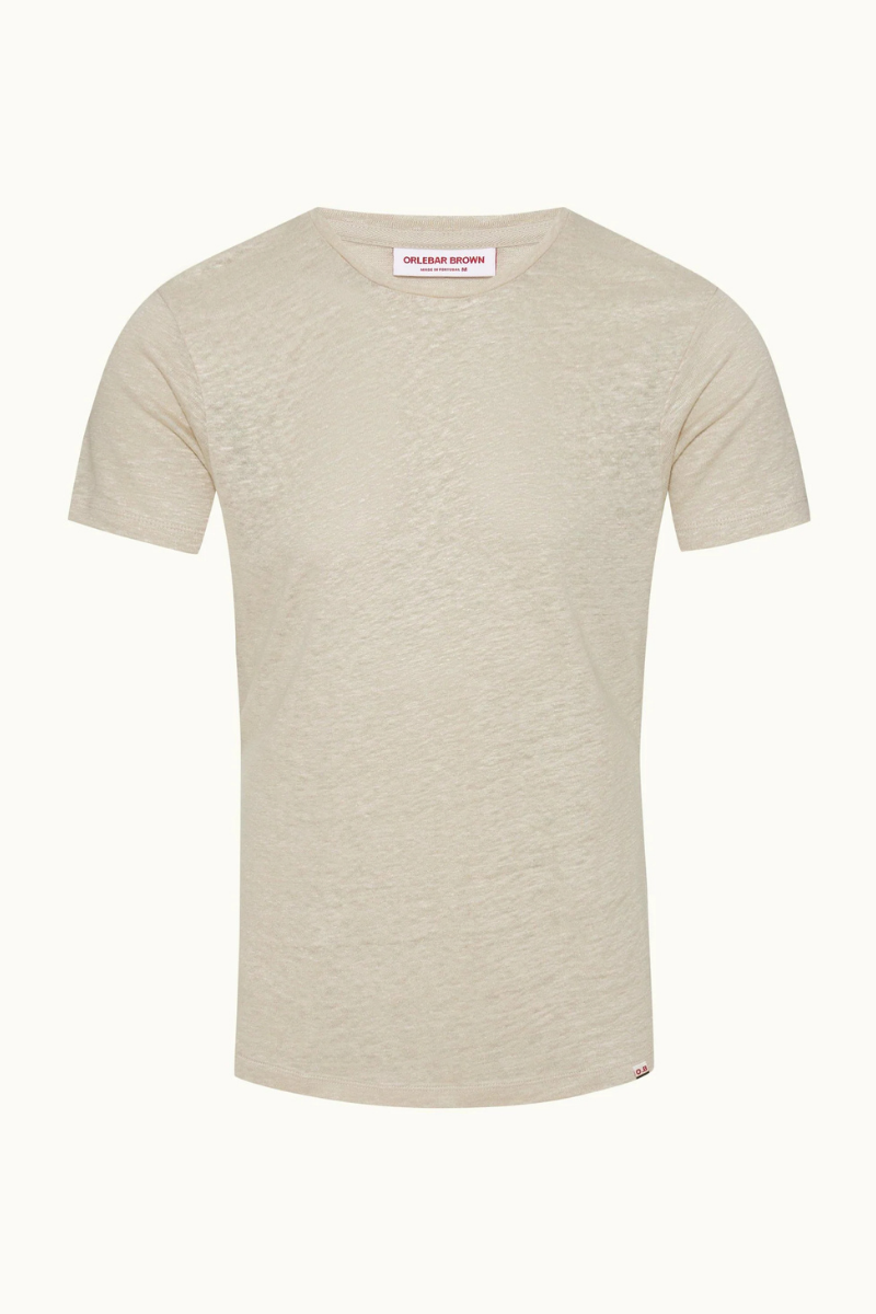 Orlebar Brown OB CLASSIC TEE LS CHAIN STITCH-278077-WHITE SAND/KALE