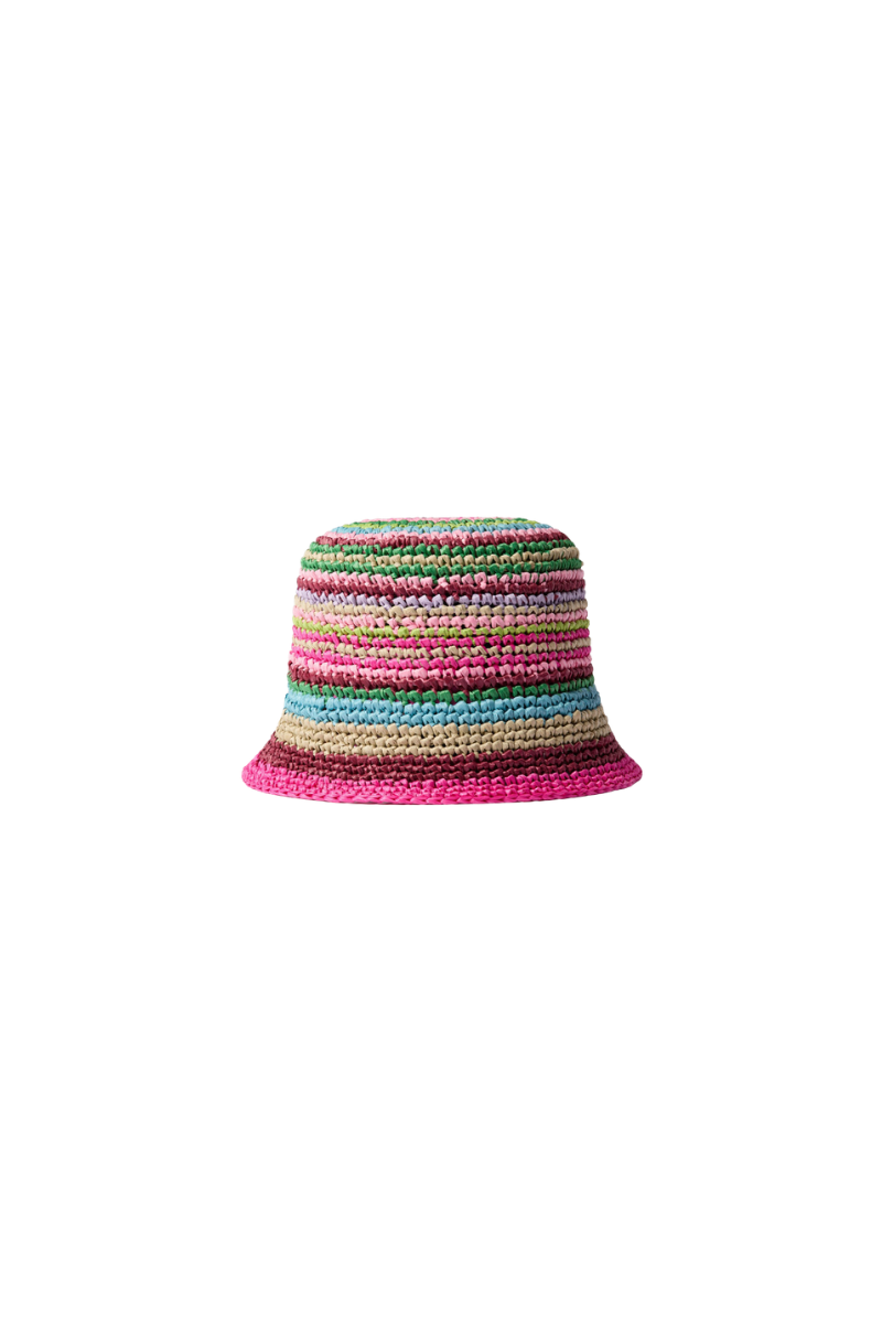 Valentino Garavani Raffia Bucket Hat Crochet Texture