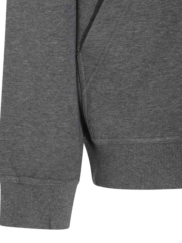 BRUNELLO CUCINELLI MEN'S GREY COTTON ZIP HOODIE