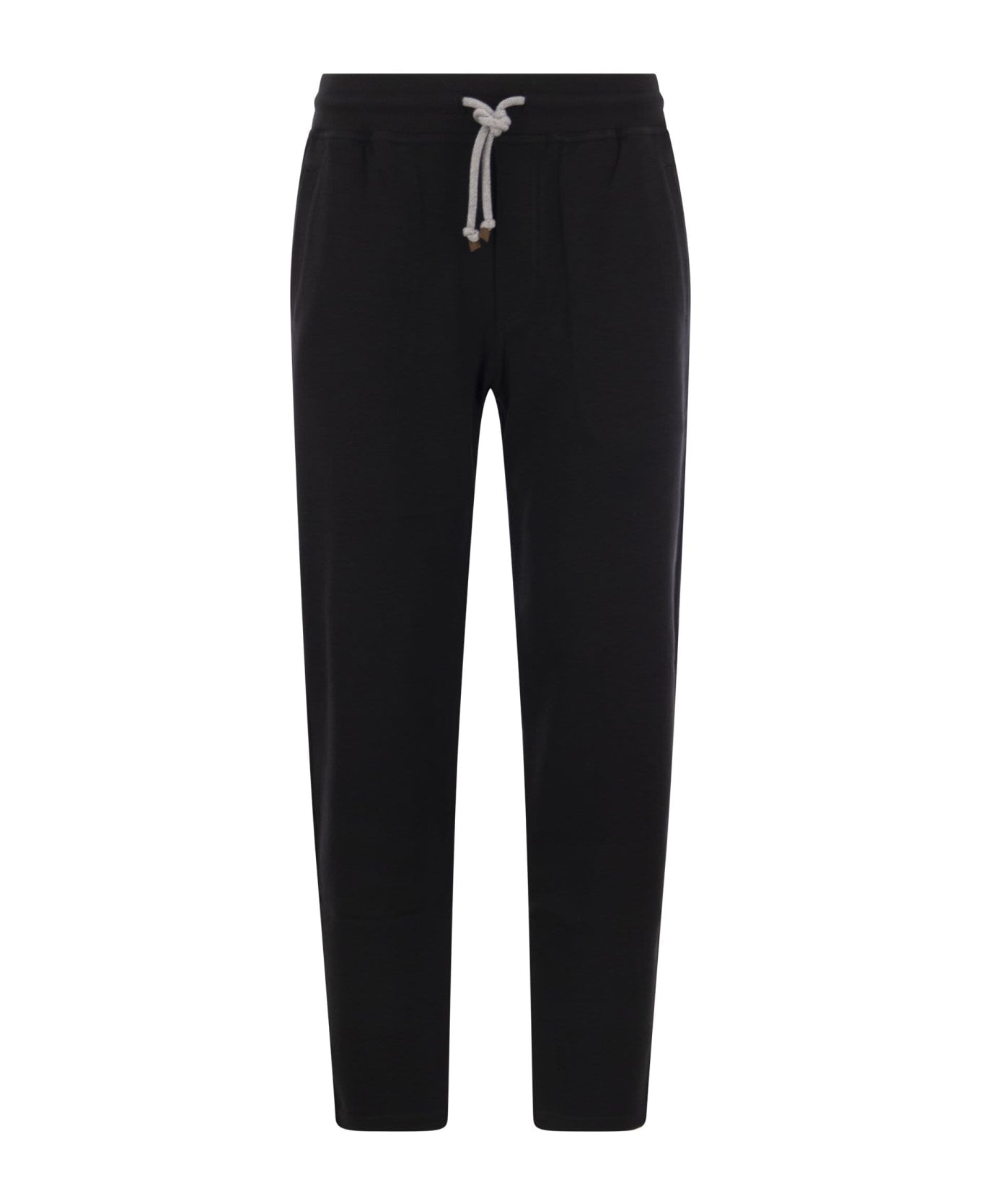 BRUNELLO CUCINELLI MEN'S BLACK TAILORED DRAWSTRING TROUSERS