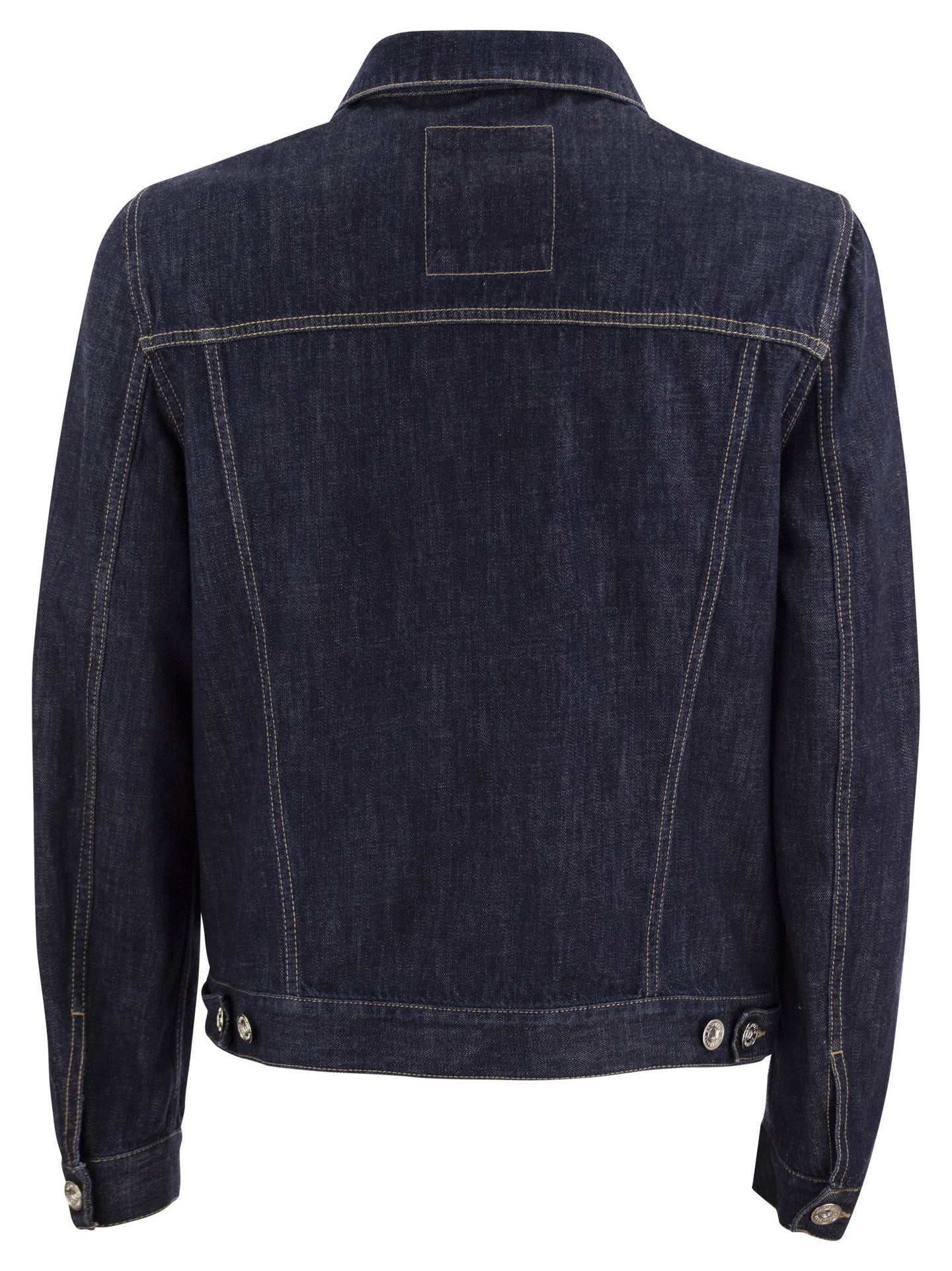 BRUNELLO CUCINELLI MEN'S DARK BLUE DENIM JACKET