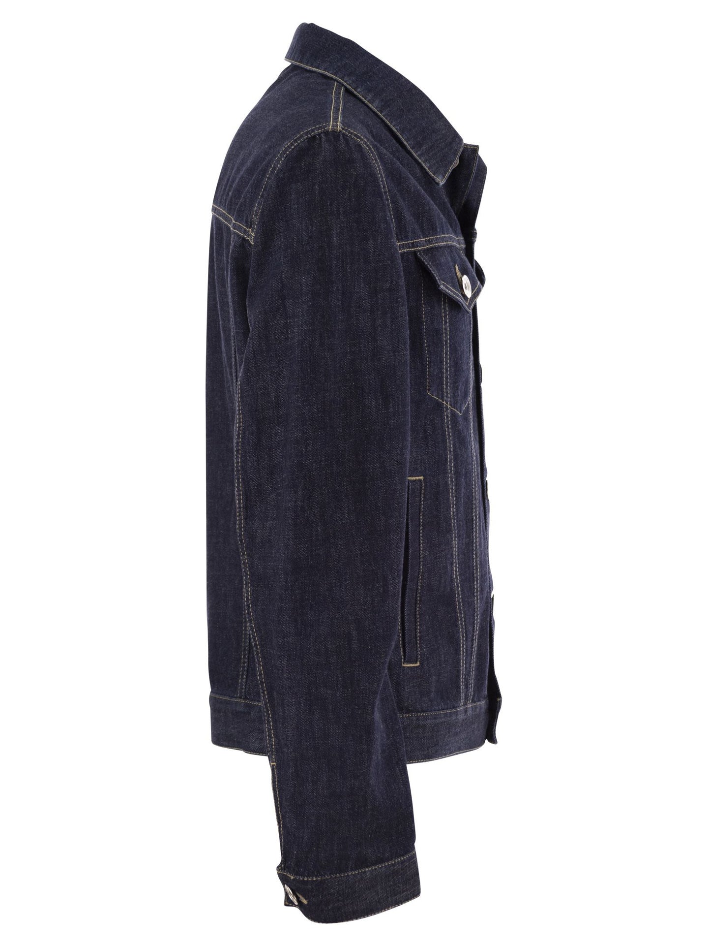BRUNELLO CUCINELLI MEN'S DARK DENIM TAILORED JACKET