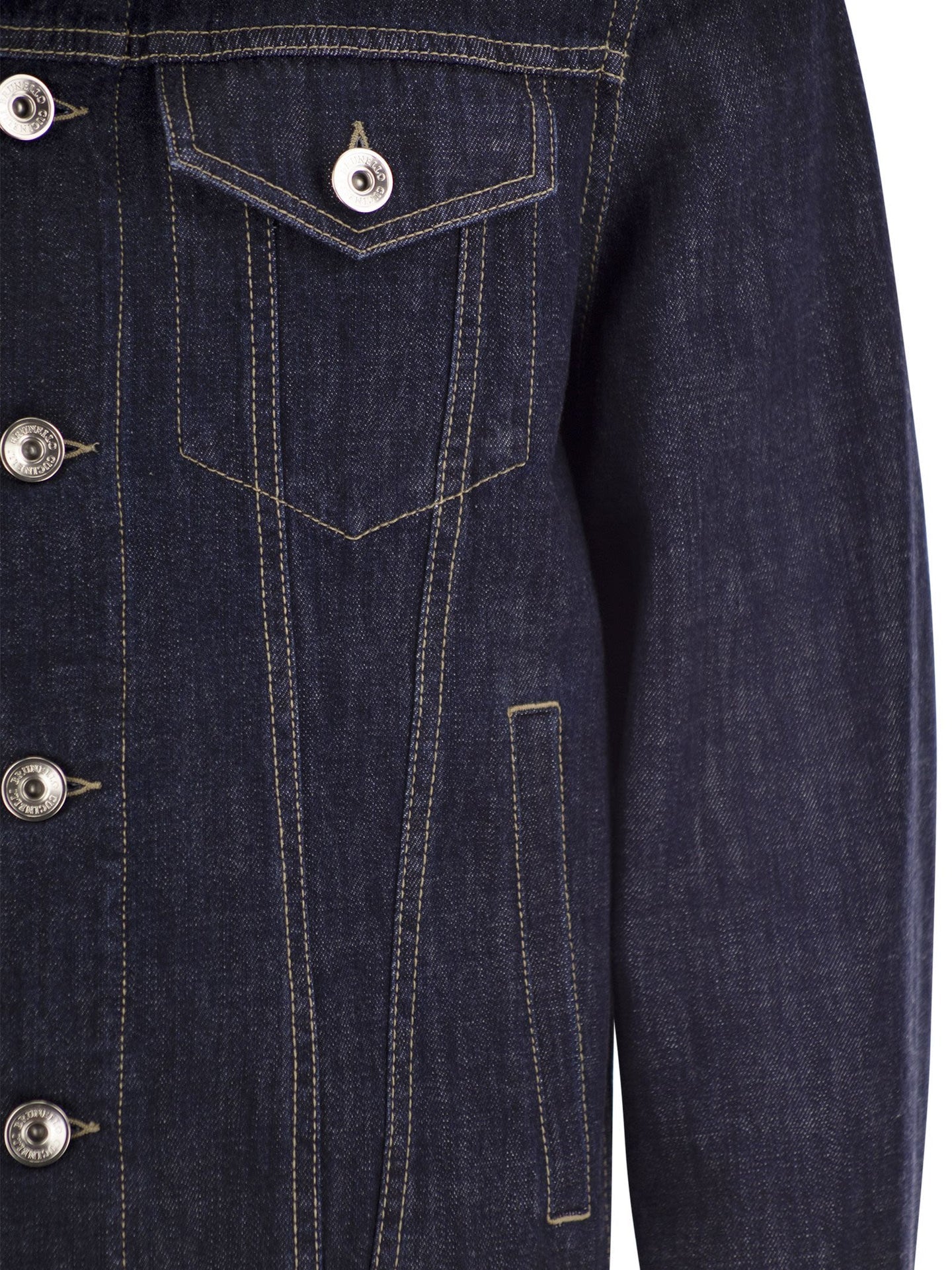 BRUNELLO CUCINELLI MEN'S DARK DENIM TAILORED JACKET