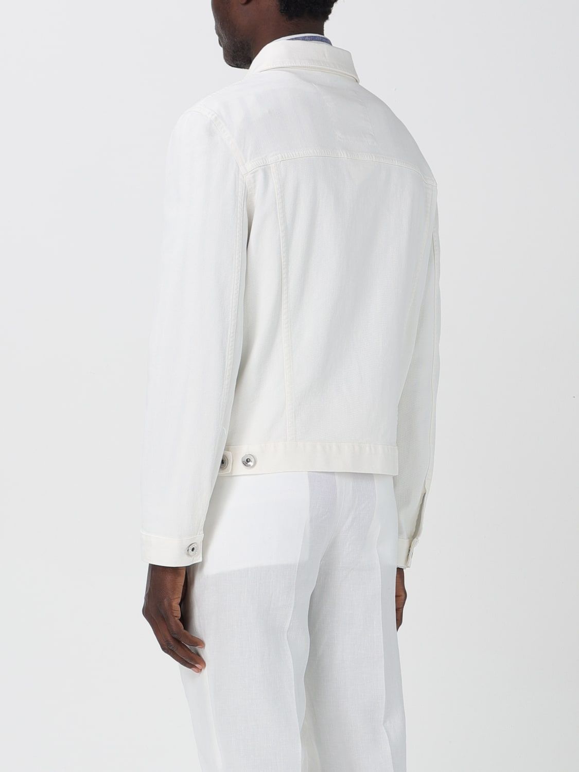 BRUNELLO CUCINELLI MEN'S SNOW WHITE TAILORED JACKET