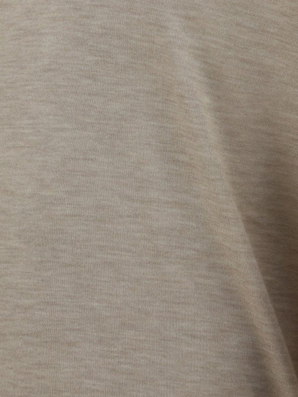 BRUNELLO CUCINELLI MEN'S BEIGE CASHMERE SILK SWEATER