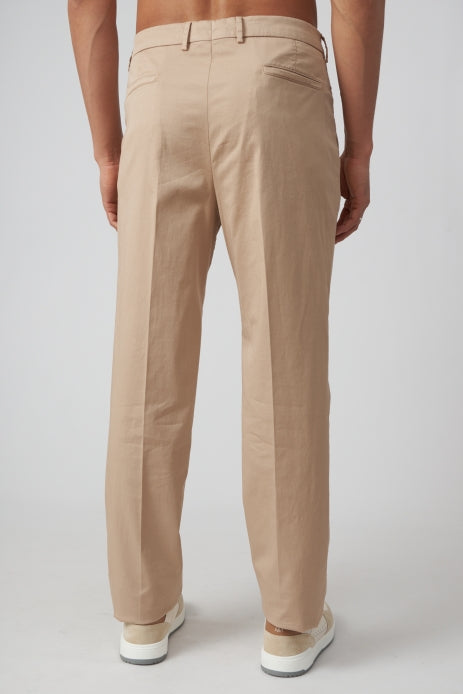BRUNELLO CUCINELLI MEN'S BEIGE TAILORED TROUSERS