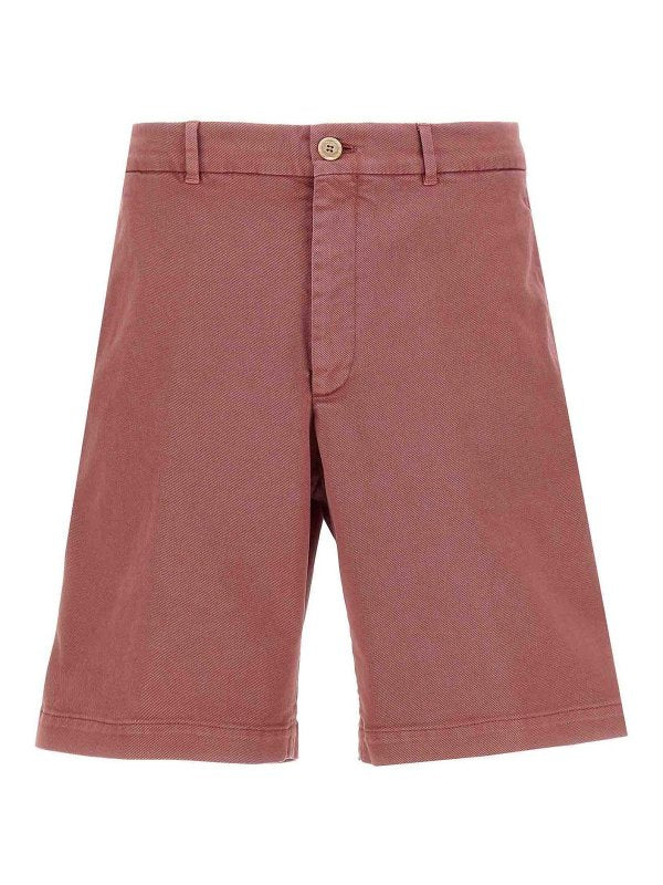 BRUNELLO CUCINELLI MEN'S RASPBERRY TAILORED SHORTS