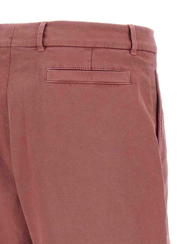 BRUNELLO CUCINELLI MEN'S RASPBERRY TAILORED SHORTS