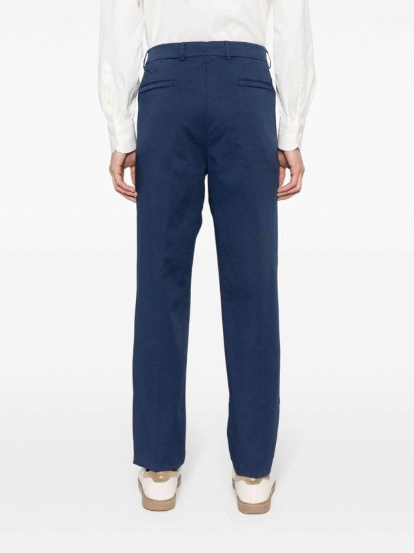BRUNELLO CUCINELLI MEN'S PRUSSIAN BLUE TAILORED TROUSERS