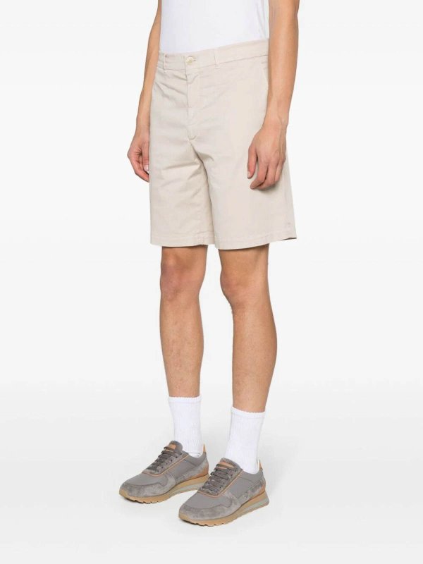 BRUNELLO CUCINELLI MEN'S CREAM TAILORED SHORTS