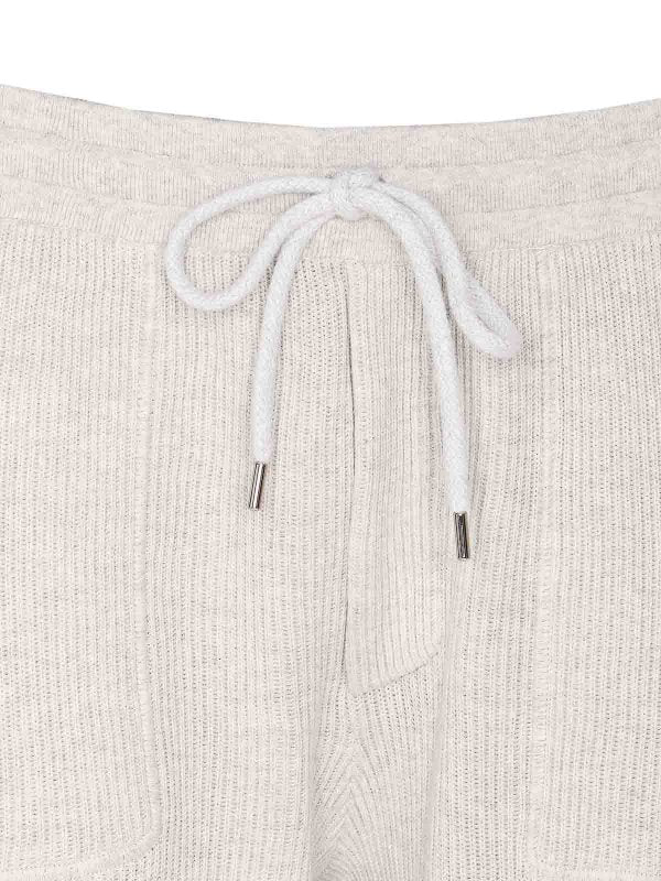 BRUNELLO CUCINELLI MEN'S FOG KNIT DRAWSTRING TROUSERS