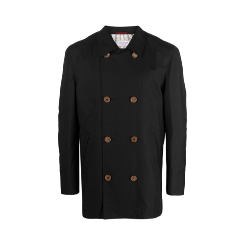 BRUNELLO CUCINELLI MEN'S BLACK DOUBLE BREASTED JACKET