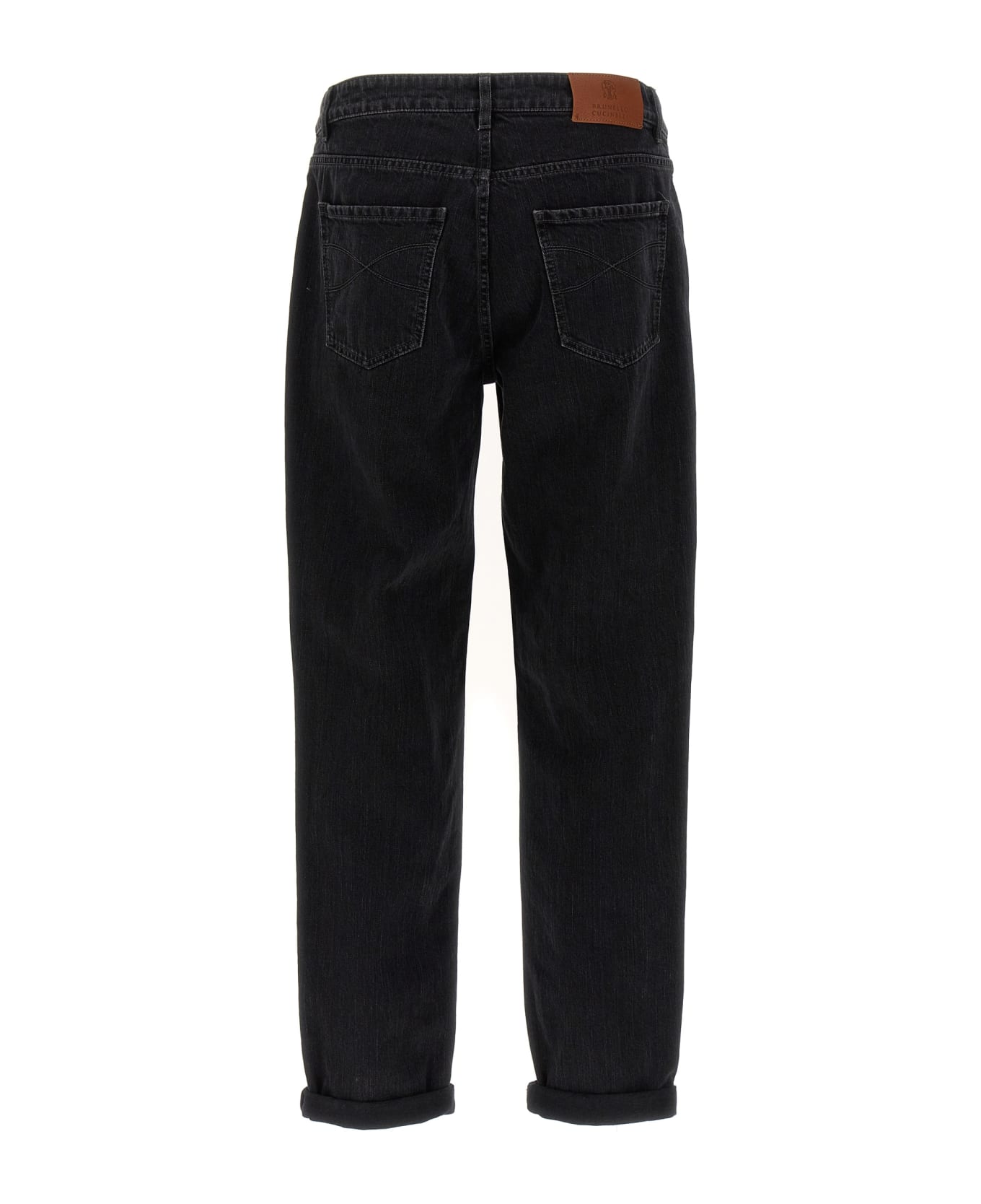 BRUNELLO CUCINELLI MEN'S DARK GREY TAILORED TROUSERS