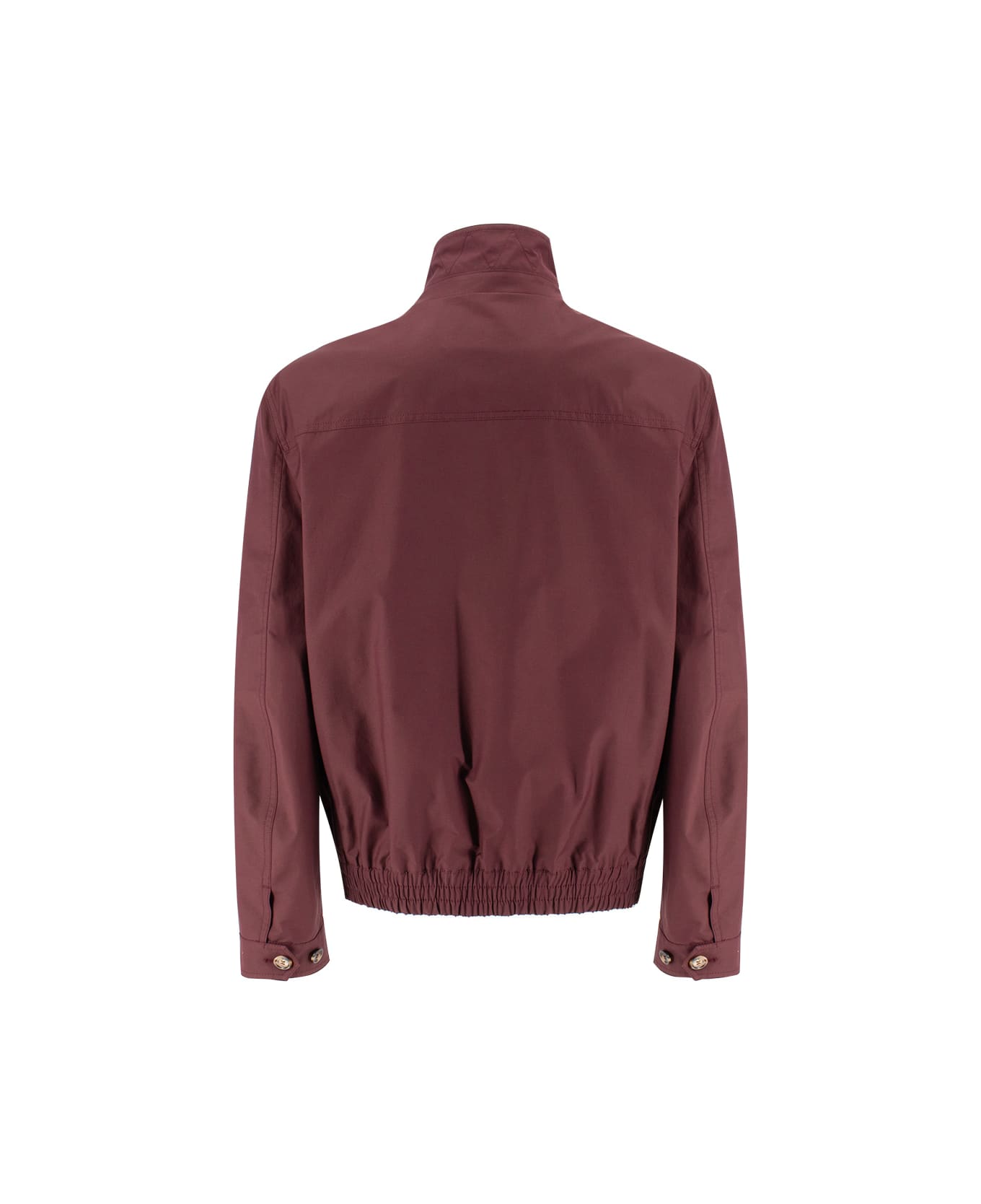 BRUNELLO CUCINELLI MEN'S RED ZIP-UP JACKET WITH HIGH COLLAR